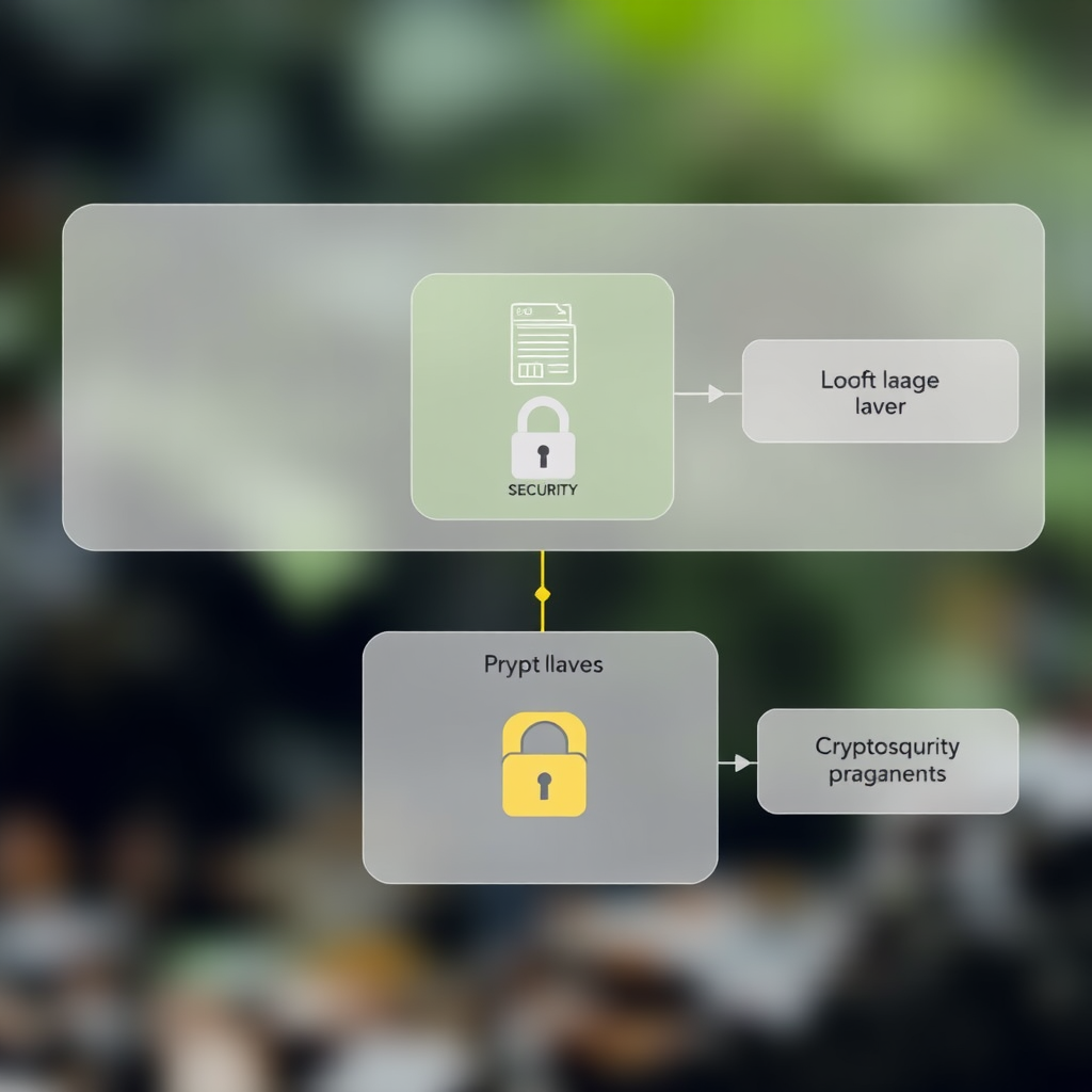 Diagram technické infrastruktury zobrazující bezpečnostní vrstvy a kryptografické komponenty systému